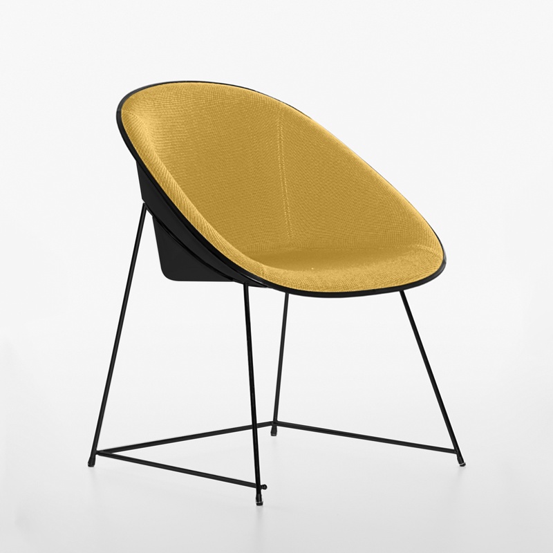 Image of Conference chairs Plank Cup Yellow/Black without armrests, New - Comfortable seating
