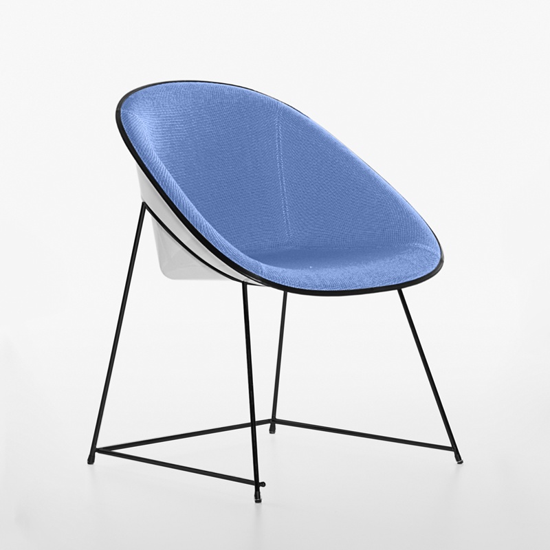 Image of Conference chairs Plank Cup Blue/White without armrests, New - Comfortable seating