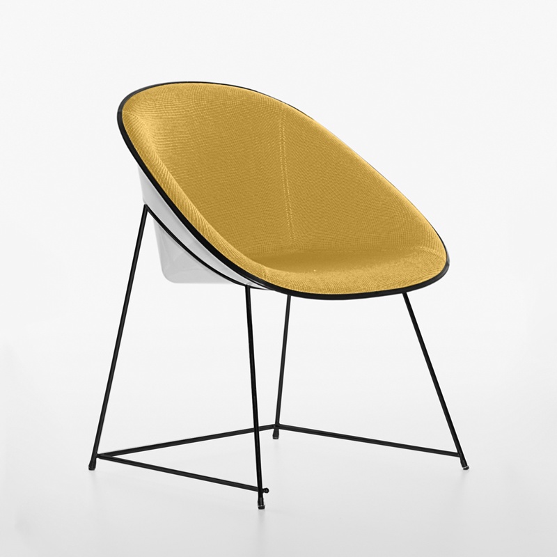 Image of Conference chairs Plank Cup Yellow/White without armrests, New - Comfortable seating