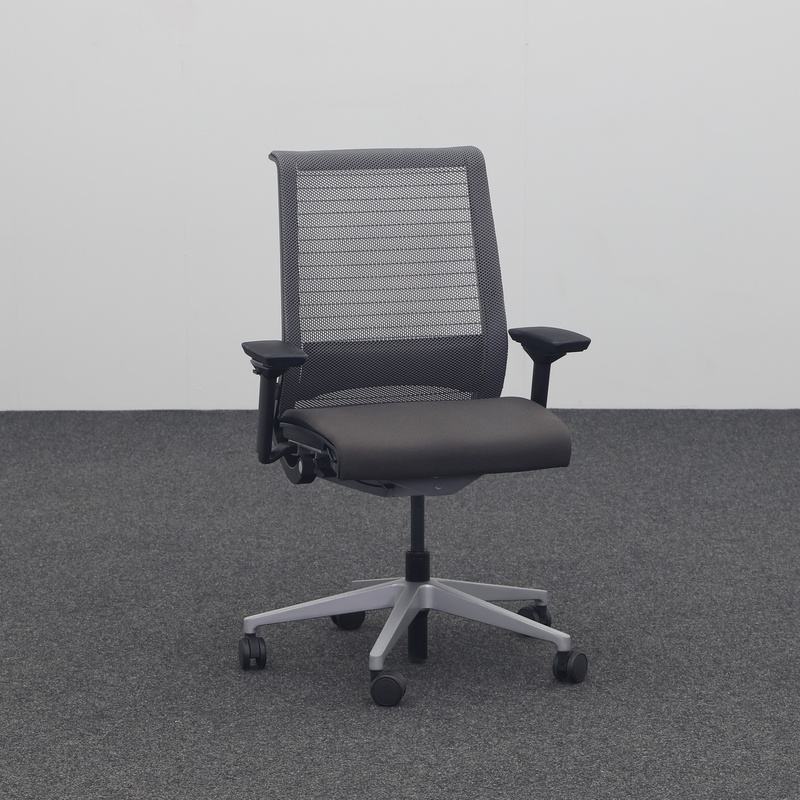 Image of Steelcase Think office swivel chair with 3D armrests, Anthracite, Normal used, Ergonomic chair - ideal for flexible working