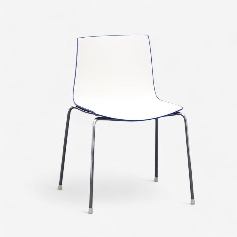 Image of Bistro stacking chairs Arper Catifa 46 Blue without armrests, Normal used - Perfect for comfortable sitting