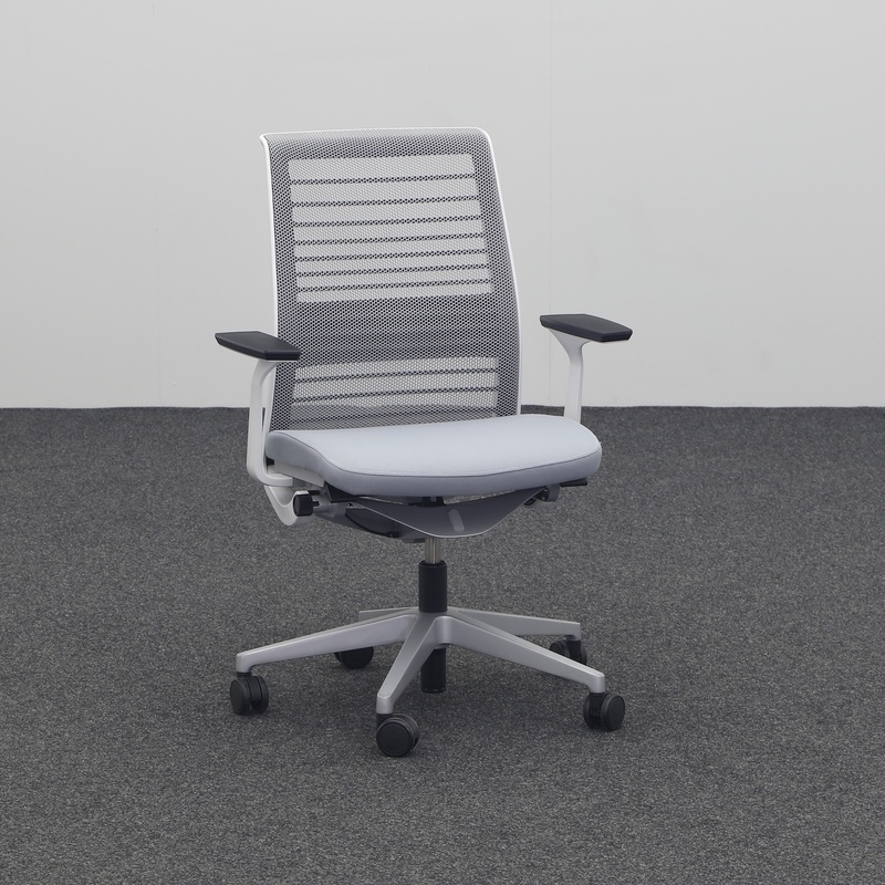Image of Conference chairs Steelcase Think Light gray with fixed armrests, Normal used - Robust & stylish