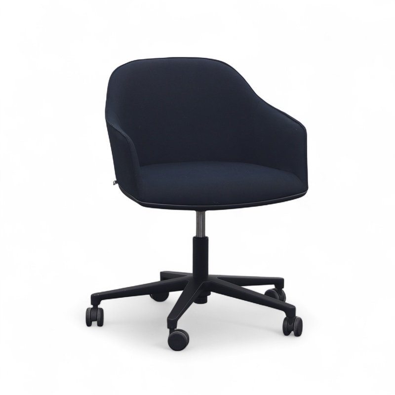Image of Vitra Softshell conference chair with fixed armrests, Black/Anthracite, Normal used - Ergonomic & height-adjustable