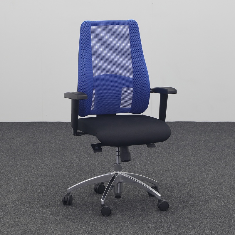 Image of Topstar Lady Sitness Deluxe swivel chair with 1D armrests, Blue/Black, Very good, Ergonomic chair - ideal for flexible working