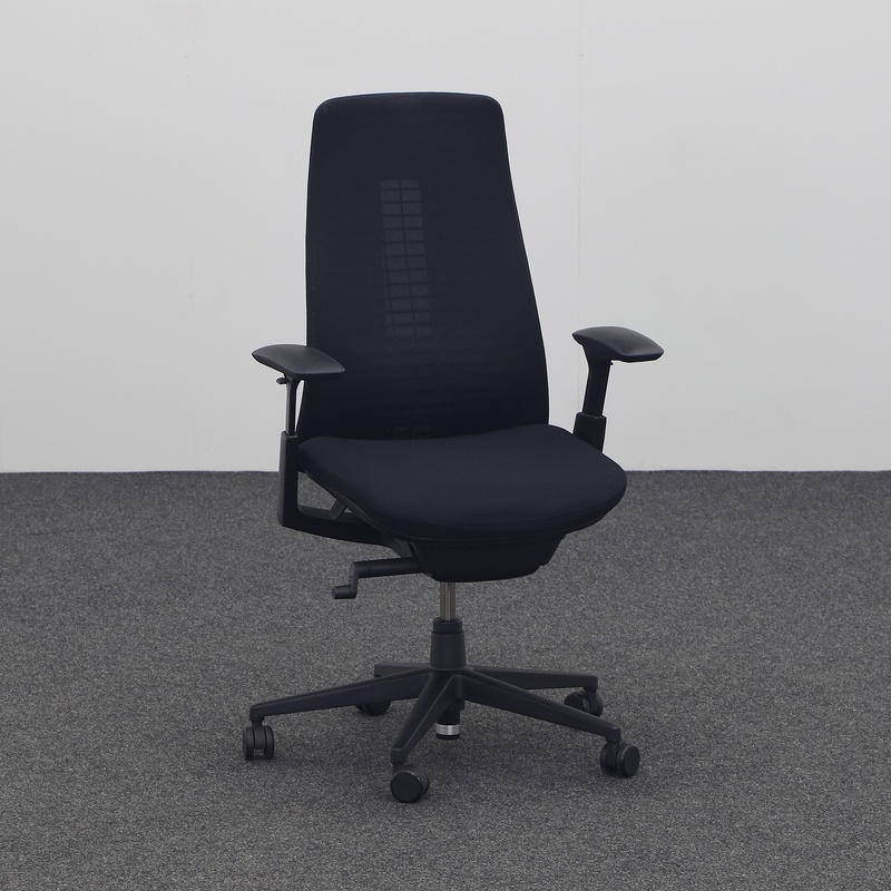 Image of Office swivel chair Haworth Fern with 1D armrests, Black/Black, Normal used, Ergonomic chair - ideal for flexible working