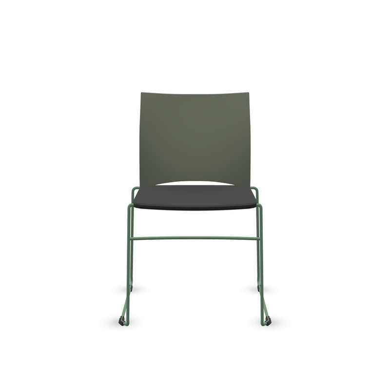 Image of Skid-base chair Profim Ariz 550V Green/Green without armrests, New - Comfortable seating