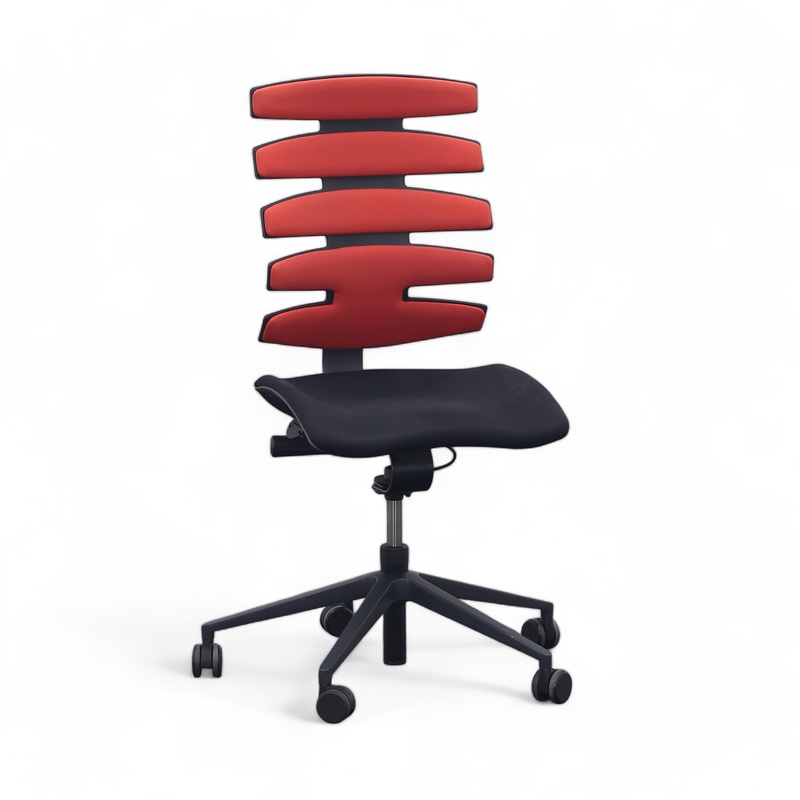 Image of Office swivel chair Sitag SitagWave without armrests, Red/Black, Normal used, Ergonomic chair - ideal for flexible working
