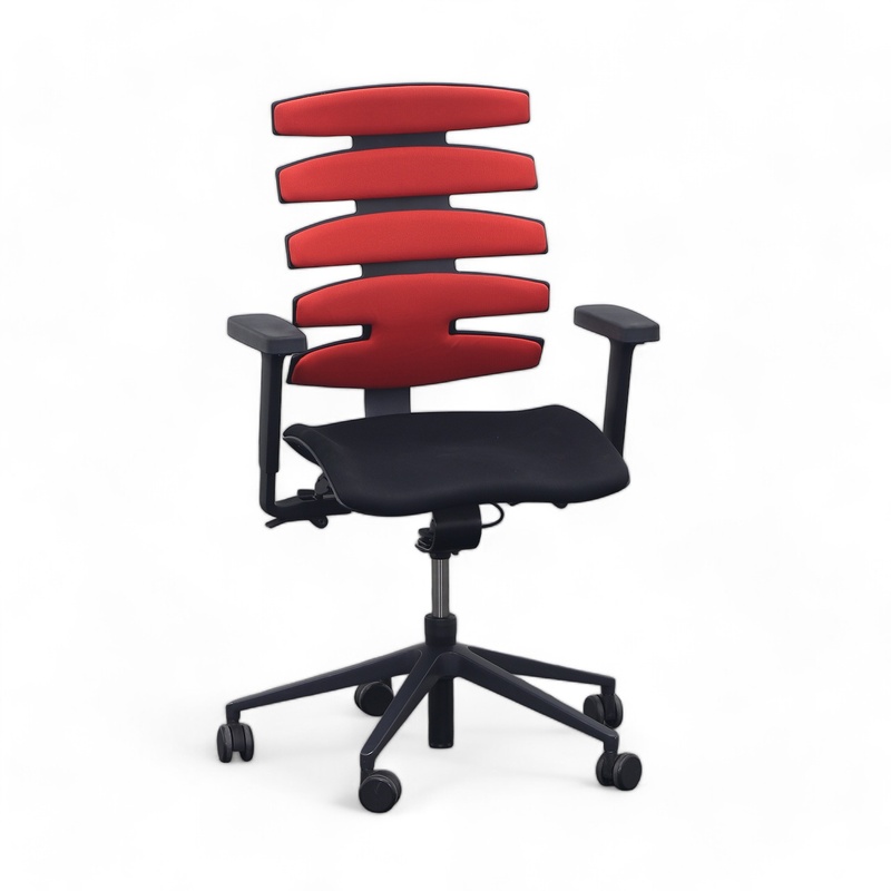 Image of Office swivel chair Sitag SitagWave with 2D armrests, Red/Black, Normal used, Ergonomic chair - ideal for flexible working