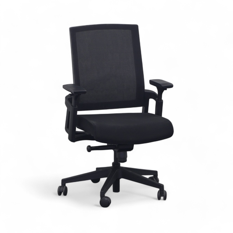 Image of Amstyle Apollo A1 office chair with mesh backrest with 3D armrests, Black/Black, Good, Ergonomic chair - ideal for flexible working