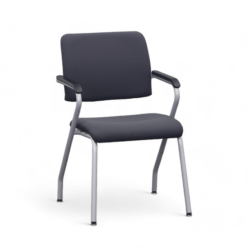 Image of 4-leg chair Rohde & Grahl Anthracite/Light gray with fixed armrests, Normal used - Perfect for office and reception