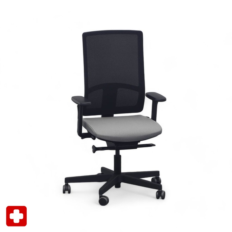 Image of Office chair SitagPoint Tec 2 Mesh with 2D armrests, Gray, New, Ergonomic chair - ideal for flexible working