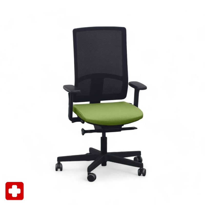 Image of Office chair SitagPoint Tec 2 Mesh with 2D armrests, Green, New, Ergonomic chair - ideal for flexible working