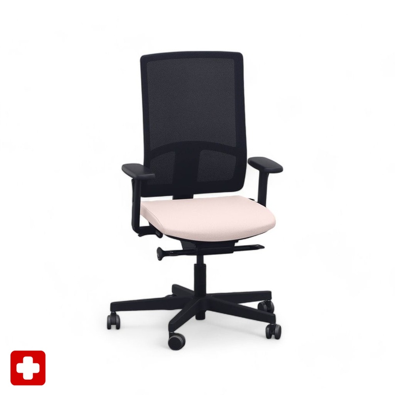 Image of Office chair SitagPoint Tec 2 Mesh with 2D armrests, Pink, New, Ergonomic chair - ideal for flexible working
