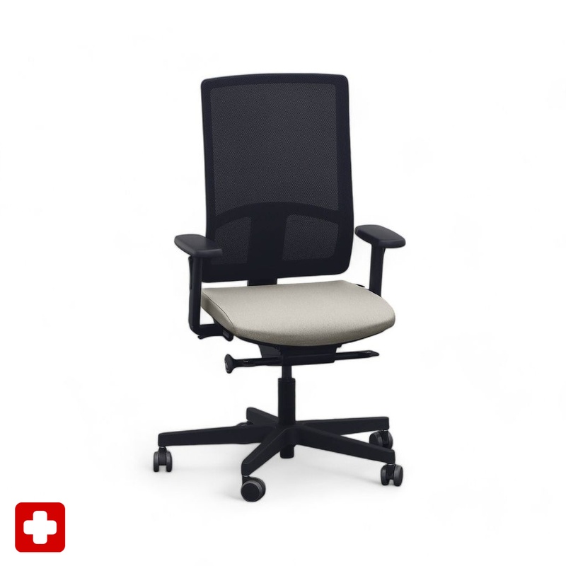 Image of Office chair SitagPoint Tec 2 Mesh with 2D armrests, Beige, New, Ergonomic chair - ideal for flexible working