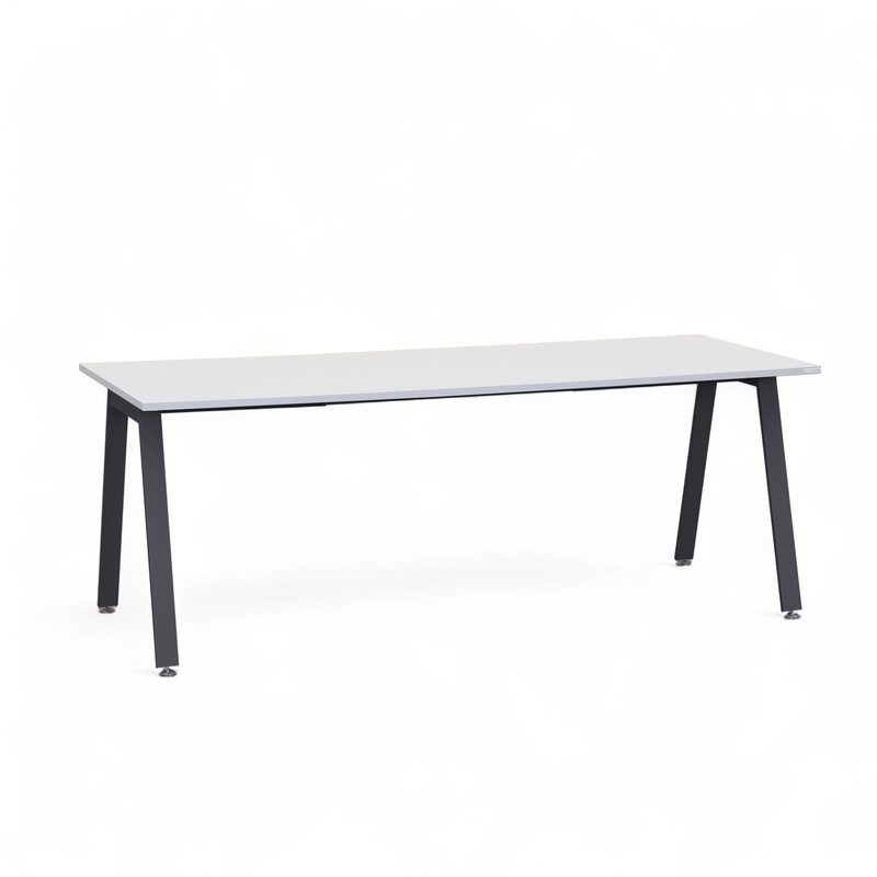 Tradingzone Sem office desk 200x90 cm, White gray/Black, Rectangular, New, Table - High quality & durable