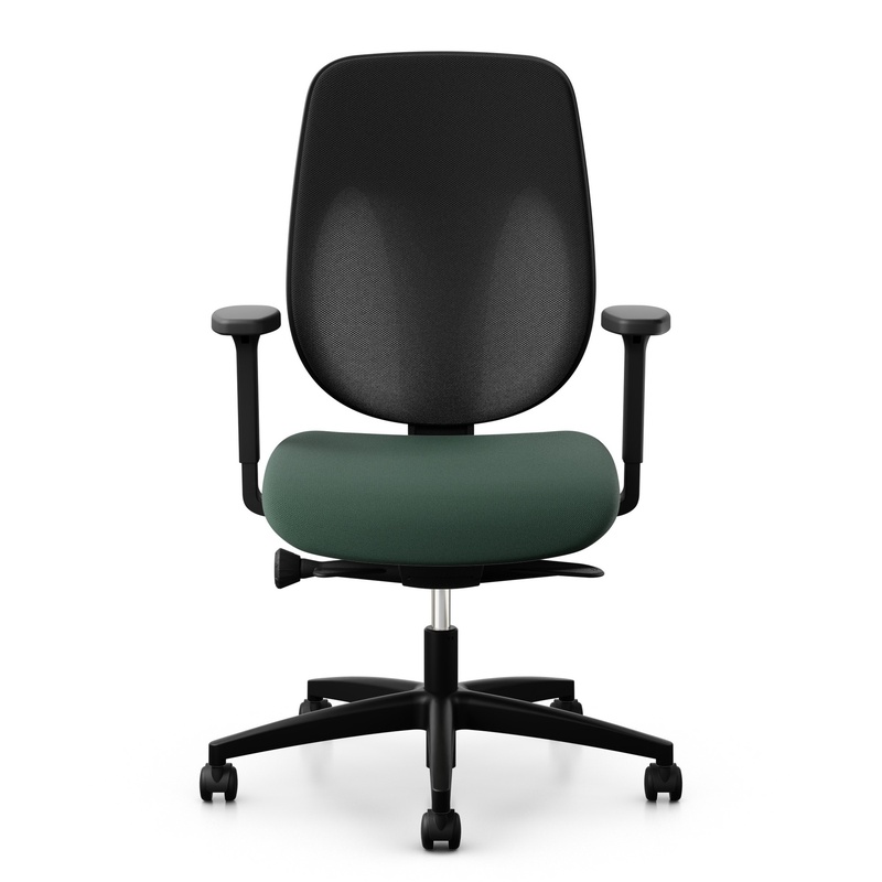 Image of Office swivel chair Giroflex 353-4029 with 2D armrests, Dark green/Black, New, Ergonomic chair - ideal for flexible working