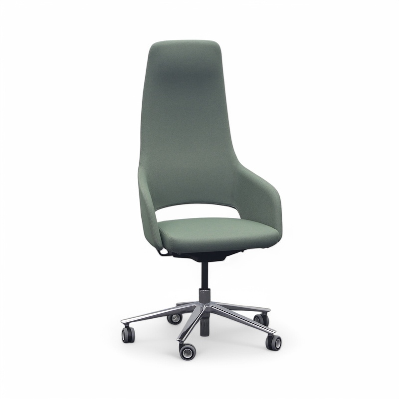 Image of Executive chair Narbutas Sandie with fixed armrests, Dark green/Silver gray, New, Ergonomic chair - ideal for flexible working
