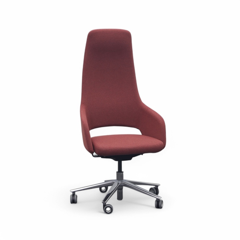 Image of Executive chair Narbutas Sandie with fixed armrests, Red brown/Silver gray, New, Ergonomic chair - ideal for flexible working