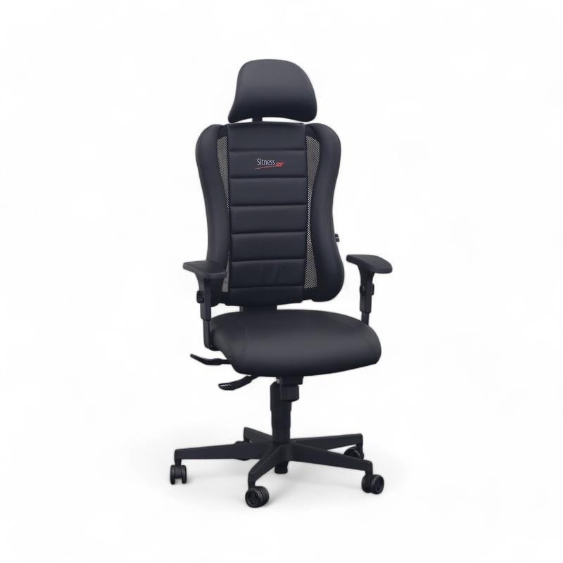Image of Topstar Sitness Racer RS office chair with 1D armrests, Black/Black, Good, Ergonomic chair - ideal for flexible working