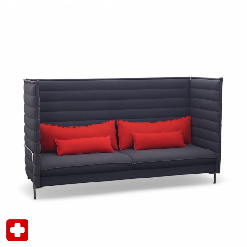 Image of 4-seater Lounge Sofa Vitra Alcove Highback, 235.0 x 85.0 cm, Anthracite, Good, Elegance & comfort - ideal for relaxing hours