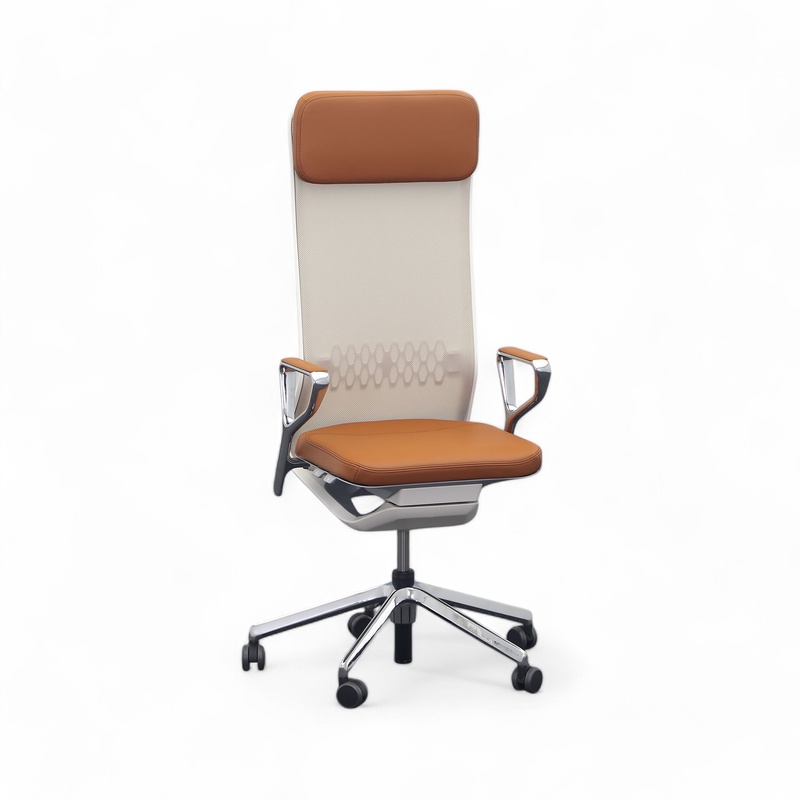 Image of Executive chair SitagTeam Highback Mesh swissmade with ring armrests, Brown, New, Ergonomic chair - ideal for flexible working