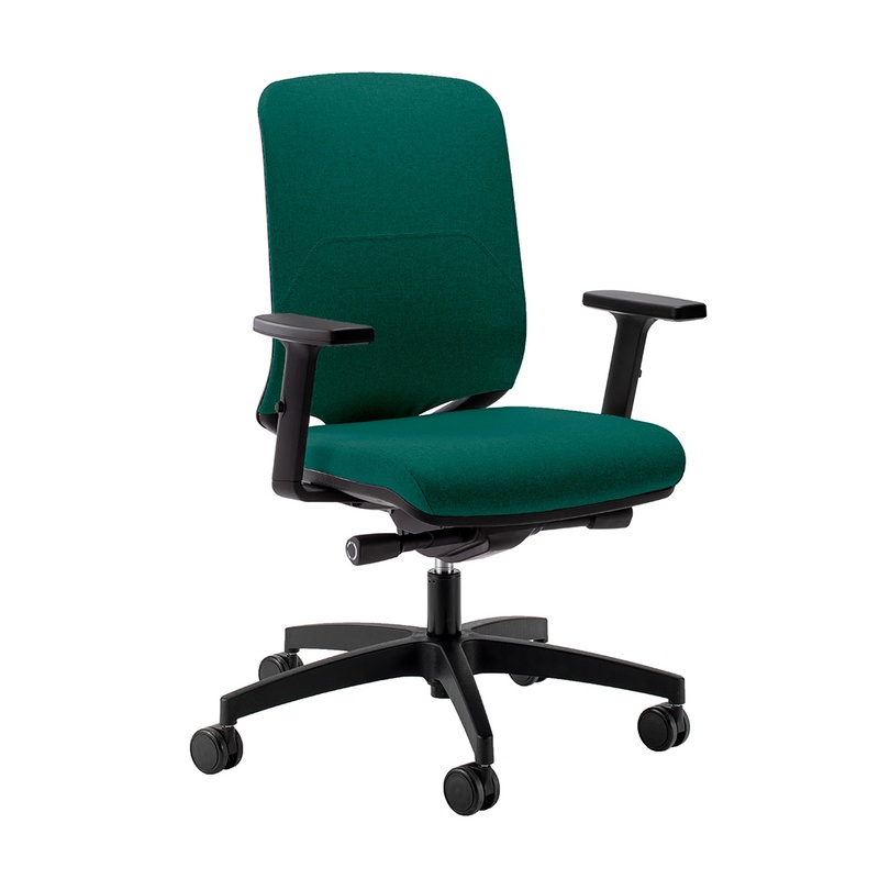 Image of Office chair Milani Bali with 2D armrests, Dark green/Black, New, Ergonomic chair - ideal for flexible working