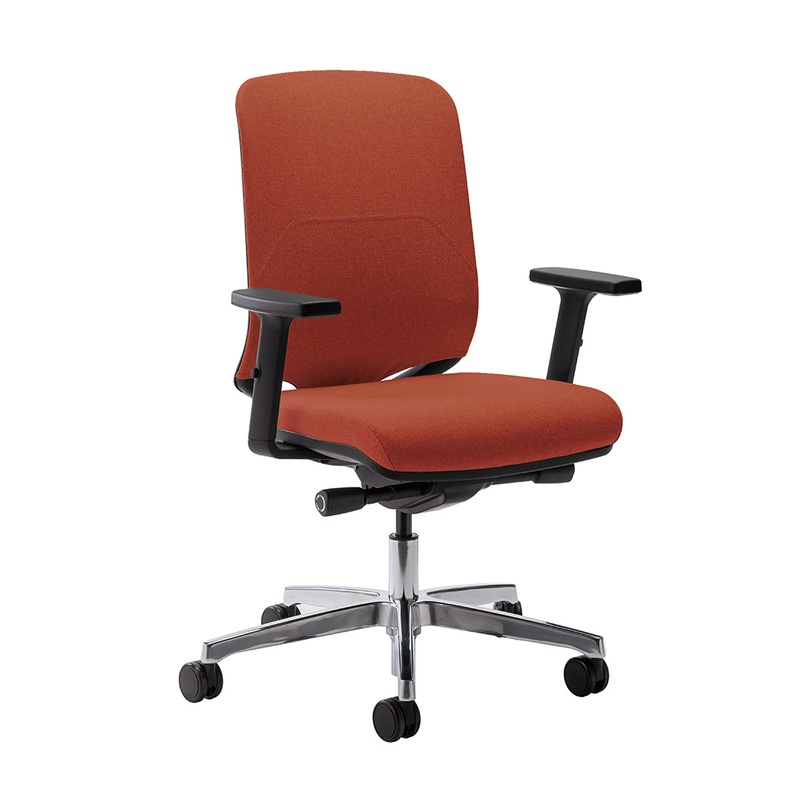 Image of Office chair Milani Bali with 2D armrests, Dark orange/Chrome-plated, New, Ergonomic chair - ideal for flexible working