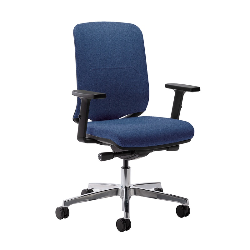 Image of Office chair Milani Bali with 2D armrests, Dark blue/Chrome-plated, New, Ergonomic chair - ideal for flexible working