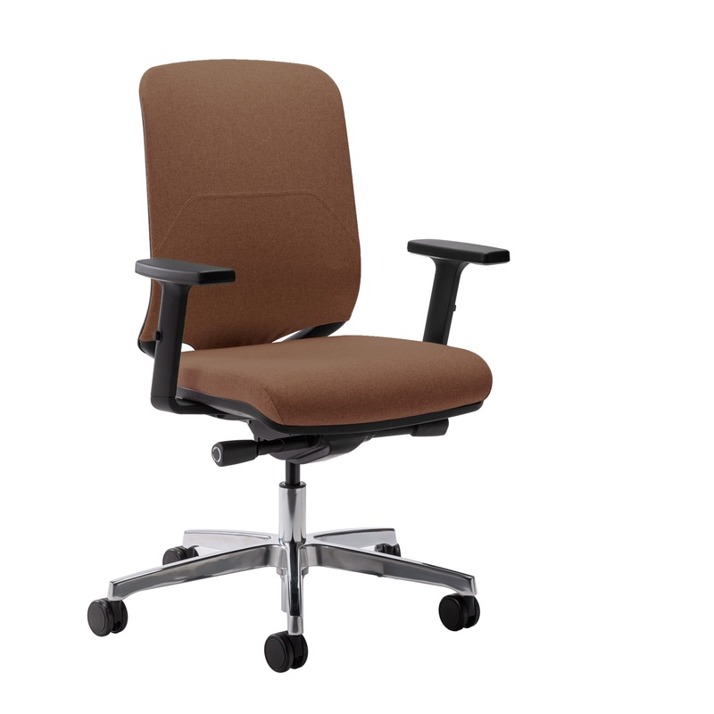 Image of Office chair Milani Bali with 2D armrests, Brown/Chrome-plated, New, Ergonomic chair - ideal for flexible working