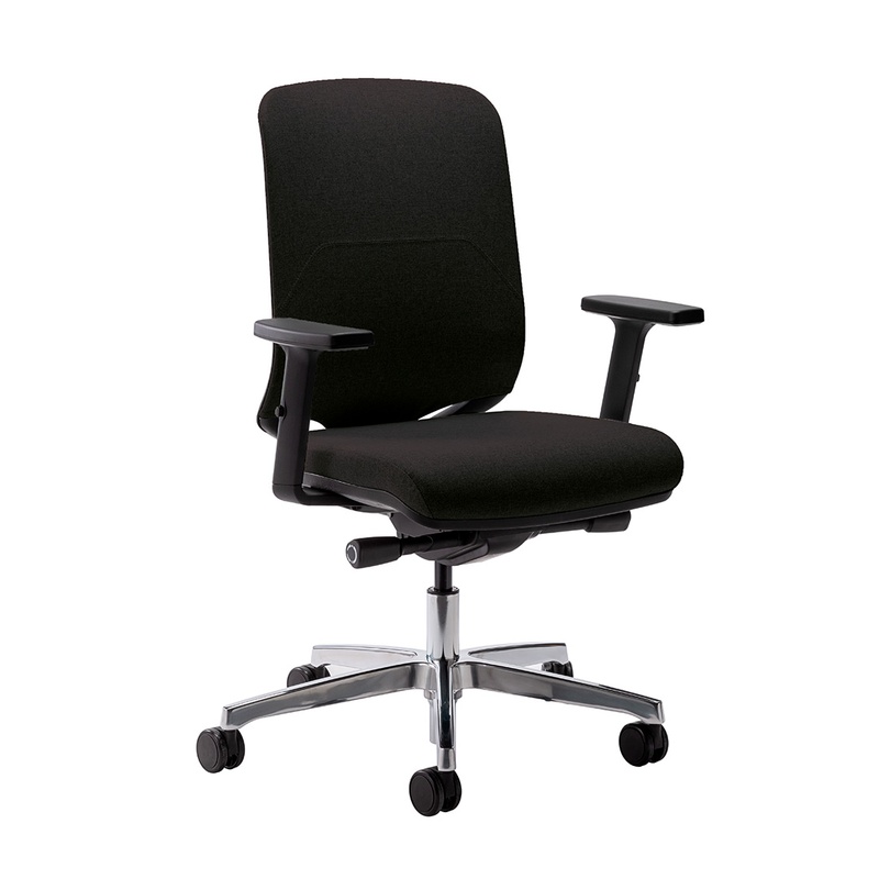 Image of Office chair Milani Bali with 2D armrests, Black/Chrome-plated, New, Ergonomic chair - ideal for flexible working