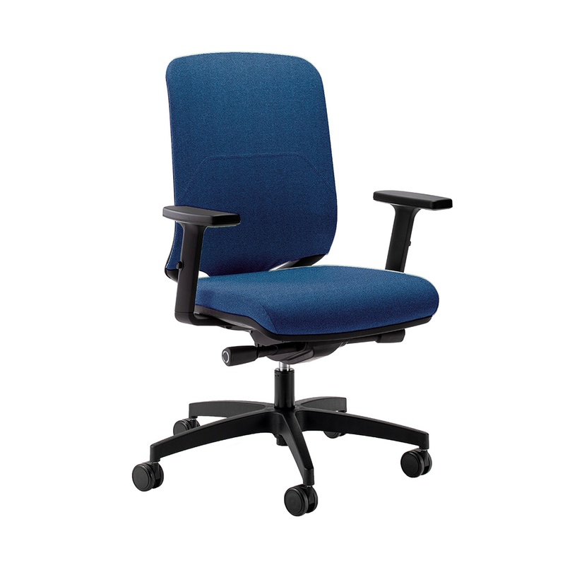 Image of Office chair Milani Bali with 2D armrests, Dark blue/Black, New, Ergonomic chair - ideal for flexible working