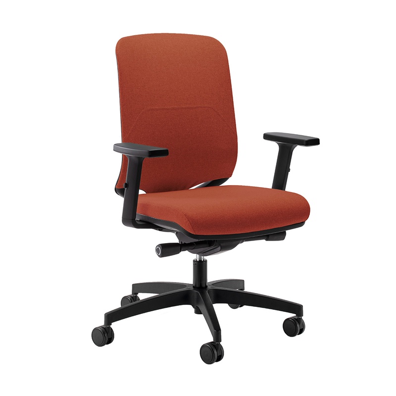 Image of Office chair Milani Bali with 2D armrests, Dark orange/Black, New, Ergonomic chair - ideal for flexible working