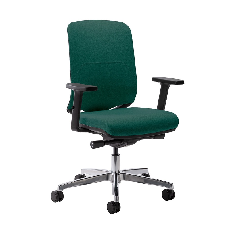 Image of Office chair Milani Bali with 2D armrests, Dark green/Chrome-plated, New, Ergonomic chair - ideal for flexible working