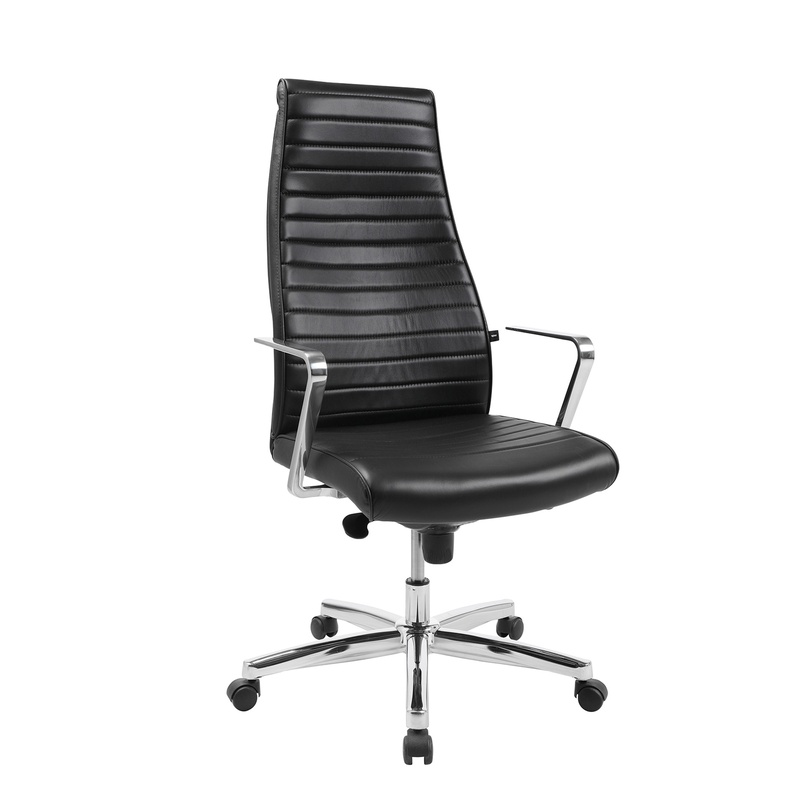 Image of Office chair Topstar Chairman X with ring armrests, Black/Chrome-plated, Very good, Ergonomic chair - ideal for flexible working