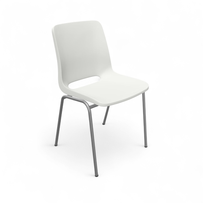 Image of Chair Profim Ana 4340 White/Silver gray without armrests, New - Perfect for comfortable sitting