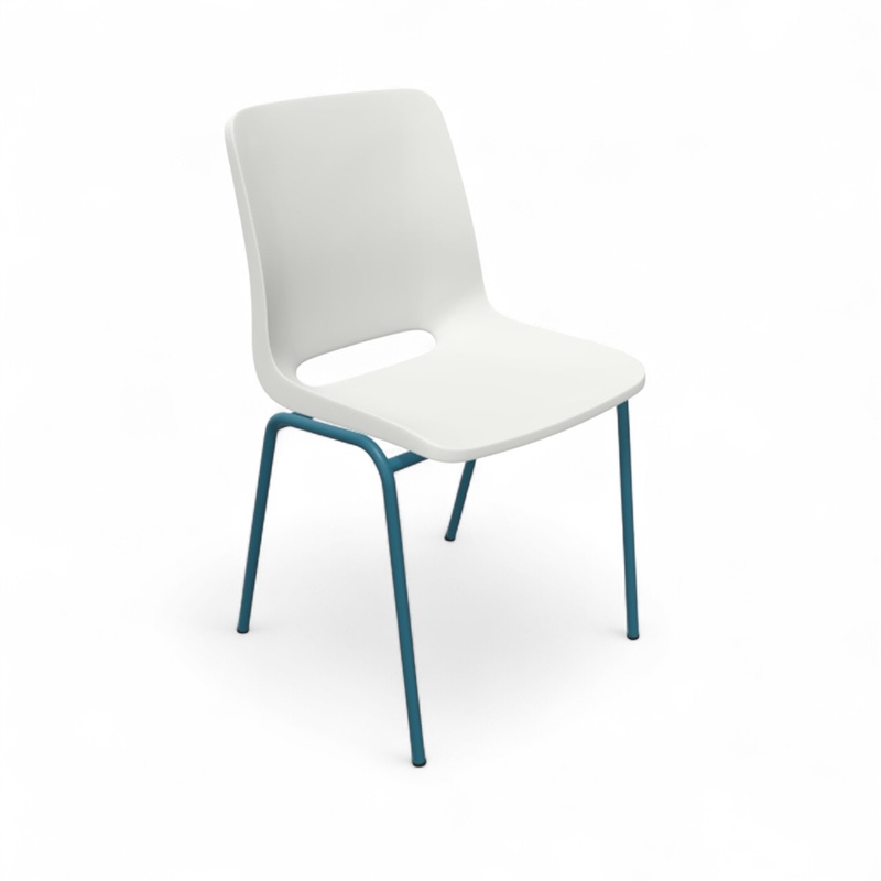 Image of Chair Profim Ana 4340 White/Blue without armrests, New - Perfect for comfortable sitting