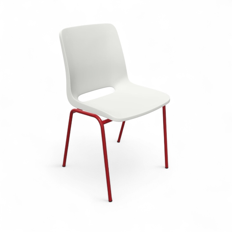 Image of Chair Profim Ana 4340 White/Red without armrests, New - Perfect for comfortable sitting