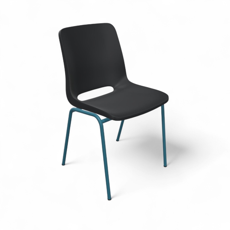 Image of Chair Profim Ana 4340 Black/Blue without armrests, New - Perfect for comfortable sitting
