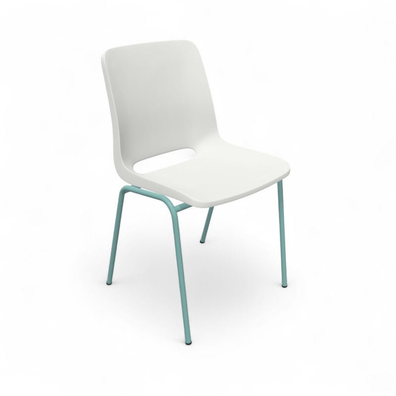 Image of Chair Profim Ana 4340 White/Green without armrests, New - Perfect for comfortable sitting