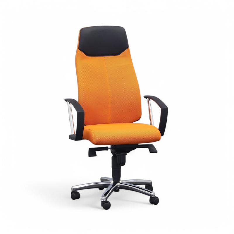 Image of Office swivel chair Topstar with fixed armrests, Orange, New, Ergonomic chair - ideal for flexible working