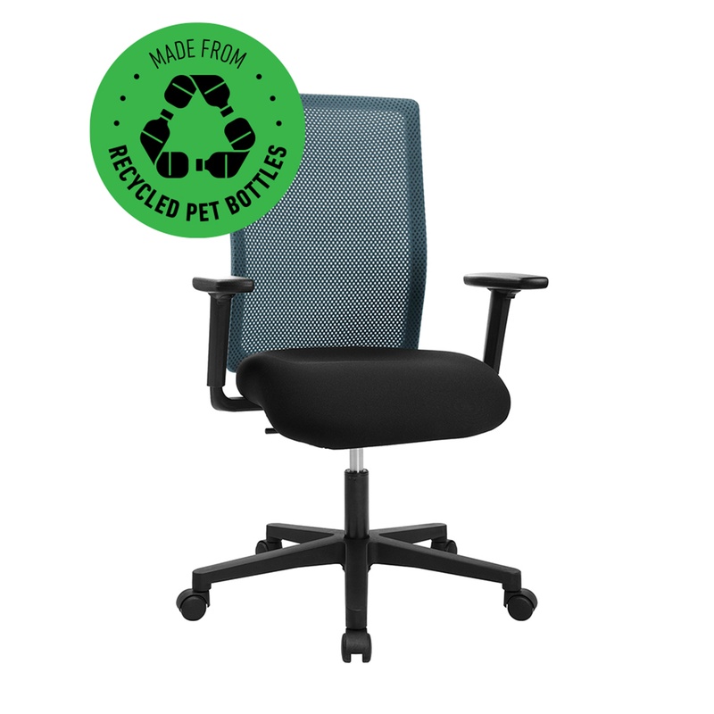 Image of Topstar Free Point office chair with 1D armrests, Blue, New, Ergonomic chair - ideal for flexible working