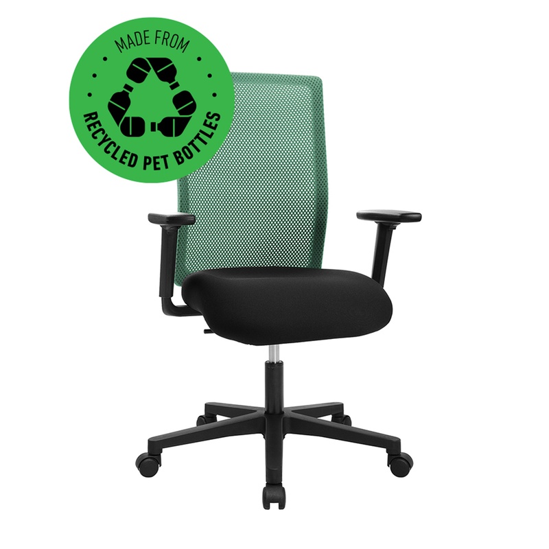 Image of Topstar Free Point office chair with 1D armrests, Green, New, Ergonomic chair - ideal for flexible working