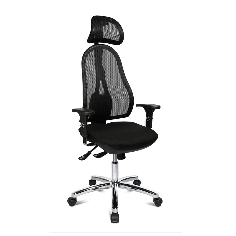 Image of Office chair Topstar High Life with 1D armrests, Black/Black, New, Ergonomic chair - ideal for flexible working