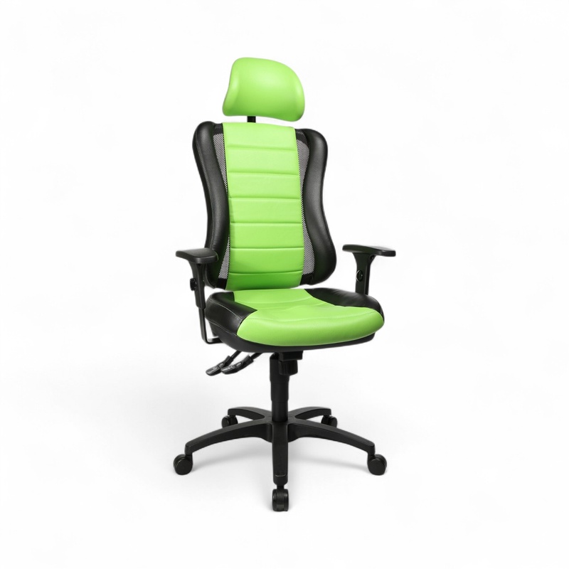 Image of Topstar Head Point RS office chair with 1D armrests, Green, New, Ergonomic chair - ideal for flexible working