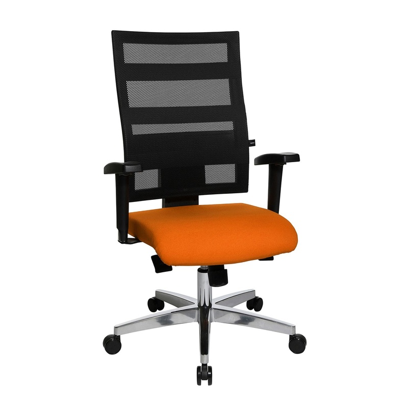 Image of Office chair Topstar X-Pander with 1D armrests, Orange/Chrome-plated, New, Ergonomic chair - ideal for flexible working