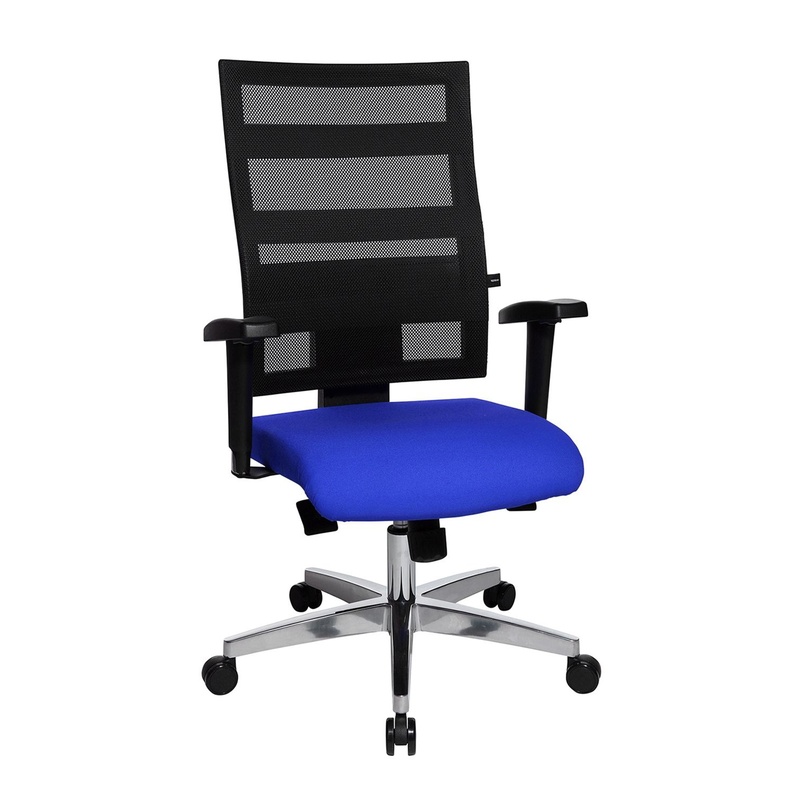 Image of Office chair Topstar X-Pander with 1D armrests, Blue/Chrome-plated, New, Ergonomic chair - ideal for flexible working