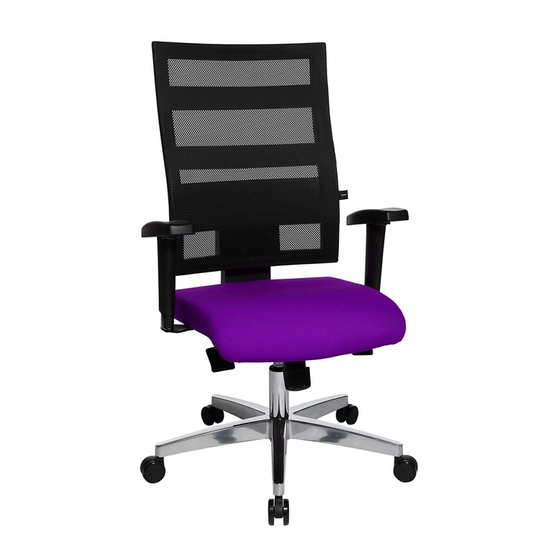Image of Office chair Topstar X-Pander with 1D armrests, Purple/Chrome-plated, New, Ergonomic chair - ideal for flexible working