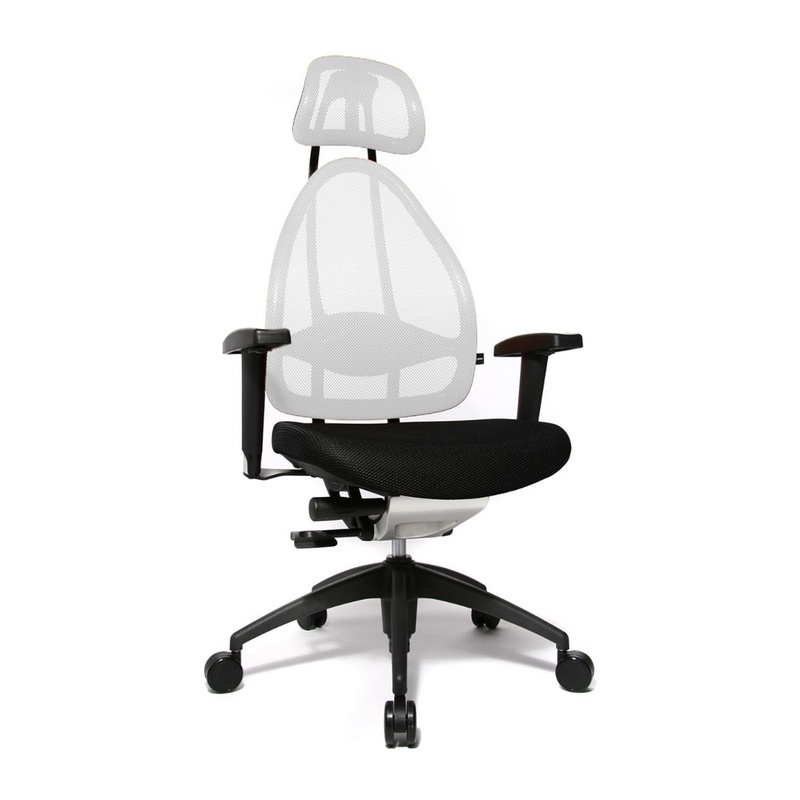 Image of Office chair Topstar Open Art 2010 with 2D armrests, White/Black, New, Ergonomic chair - ideal for flexible working