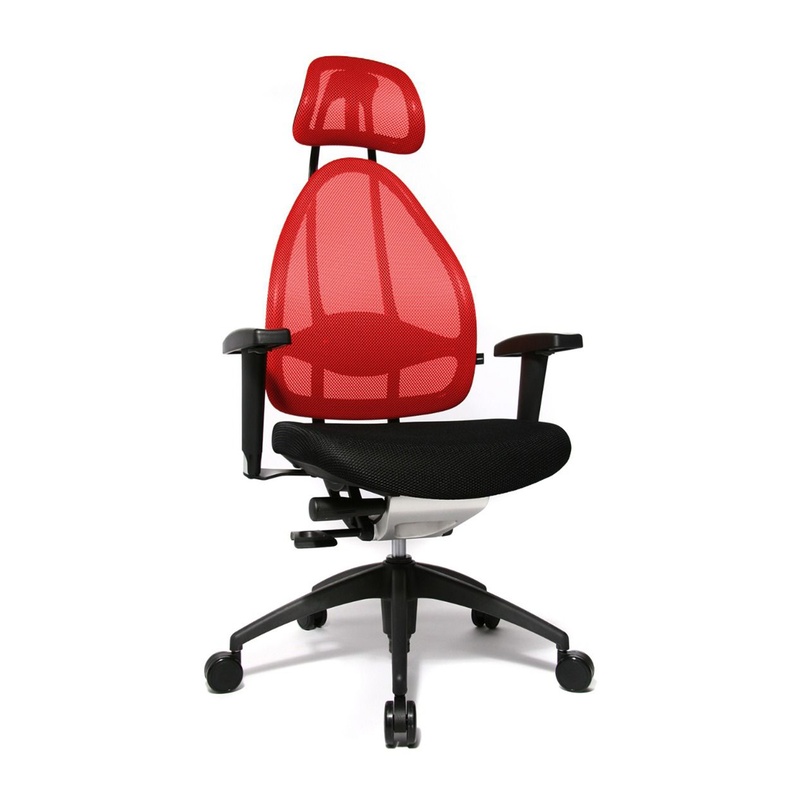 Image of Office chair Topstar Open Art 2010 with 2D armrests, Red/Black, New, Ergonomic chair - ideal for flexible working