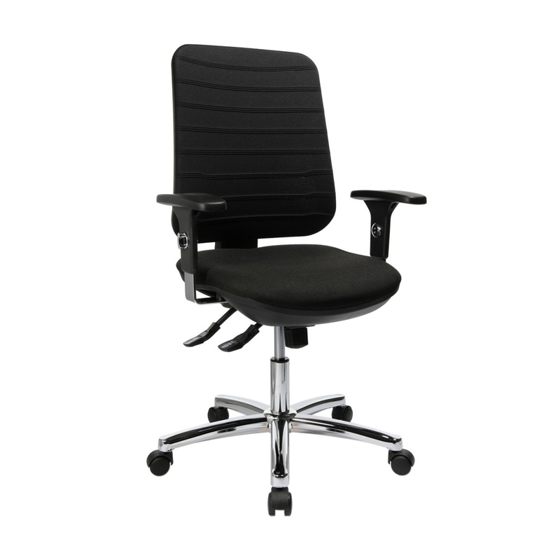 Image of Office chair Topstar Chairzone Basic with 1D armrests, Black/Chrome-plated, New, Ergonomic chair - ideal for flexible working